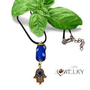 Hamsa Hand Beaded 20" Necklace